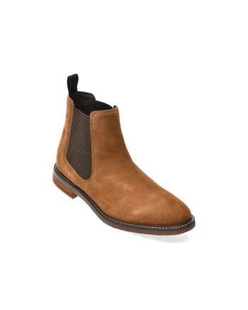 Ghete elegante CLARKS maro, JAXEN EASY, din piele intoarsa