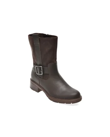 Ghete CLARKS maro, HEARTH MID, din piele naturala