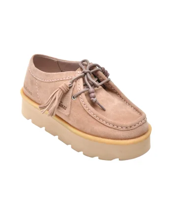 Ghete CLARKS roz, MEARE WALLA, din piele intoarsa