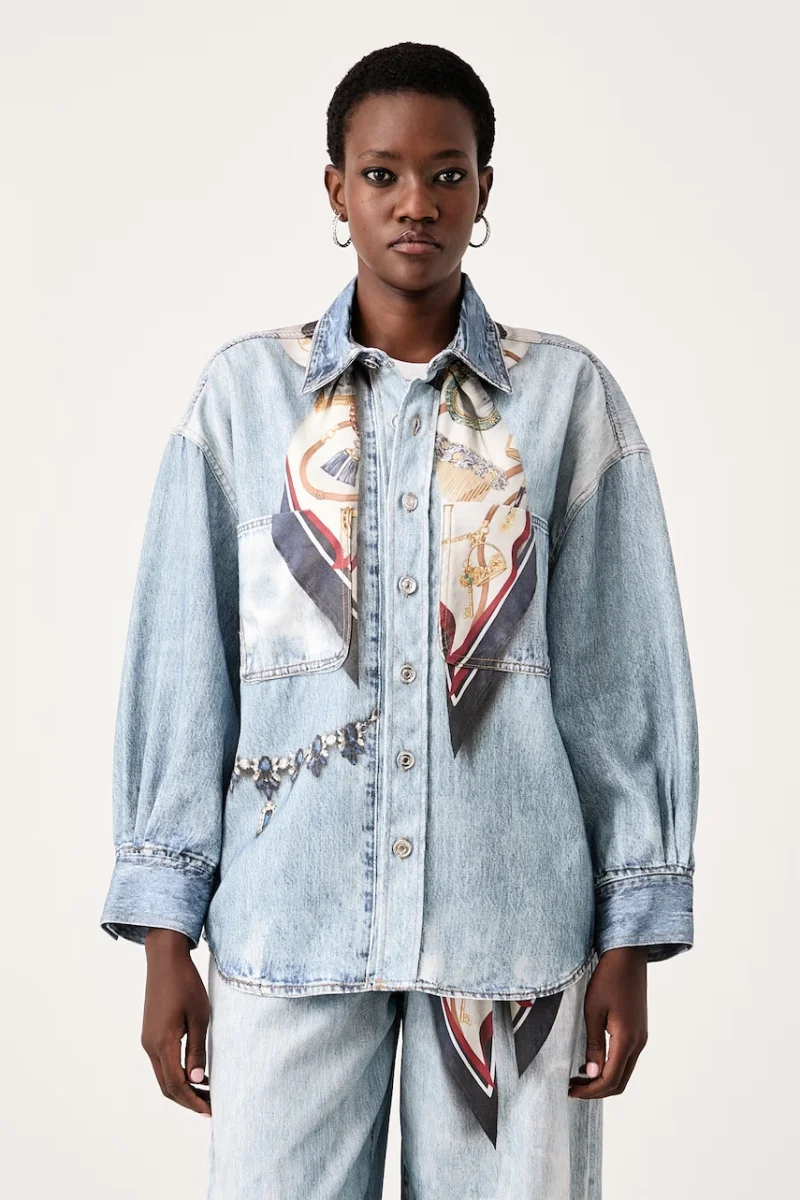 Liu Jo  cămașă pentru femei din denim Selected by Gigi Hadid