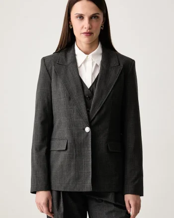 DKNY  sacou cu un singur rând de nasturi pentru femei cu vâscoză