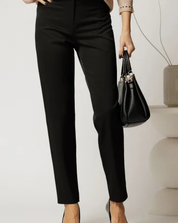 Pantaloni dama negri cu elastic pe talie