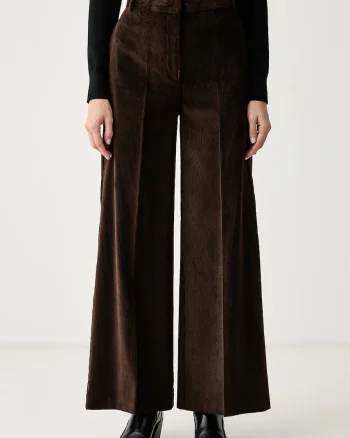 Max&Co.  pantaloni wide leg pentru femei cu bumbac CANE