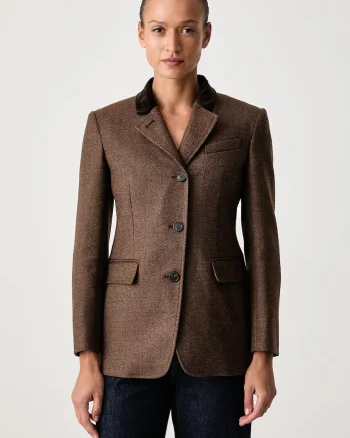 Weekend Max Mara  sacou cu un singur rând de nasturi pentru femei din lână WKIMARTORA