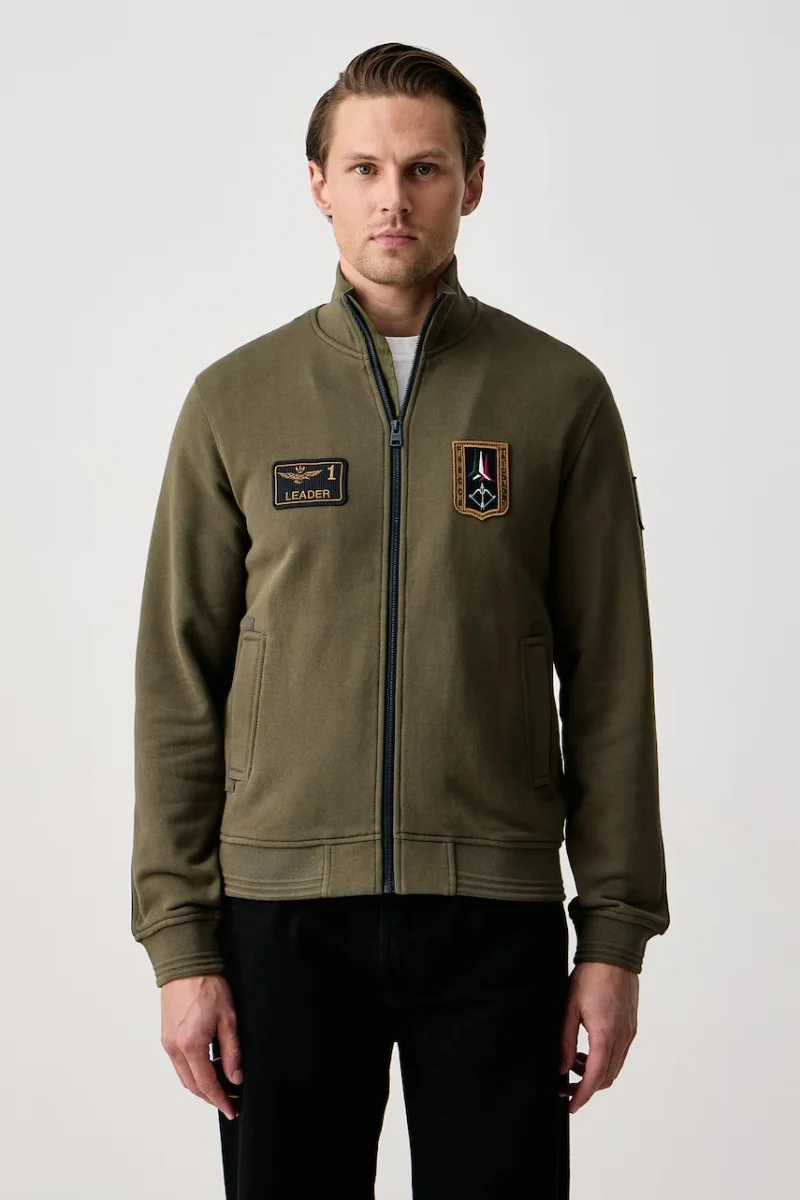 Aeronautica Militare  hanorac cu fermoar pentru bărbați din bumbac
