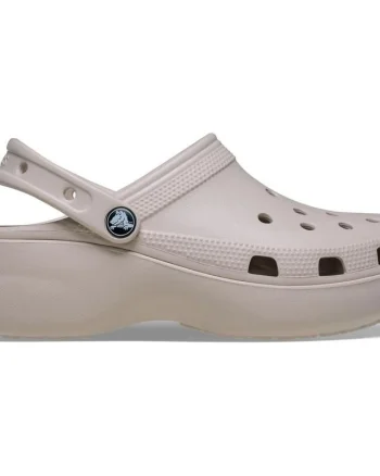 Saboți Crocs Women's Classic Platform Clog Bej - Cocoa Cream