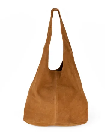 Geanta dama Monica GT1193, piele intoarsa, cognac