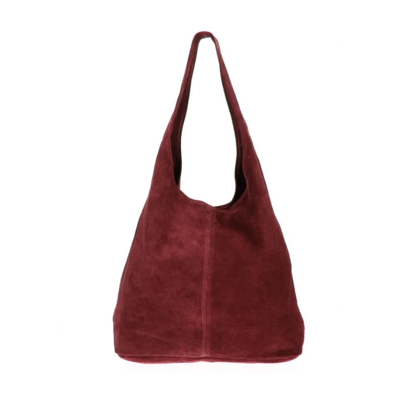 Geanta dama Monica GT3772, piele intoarsa, bordo