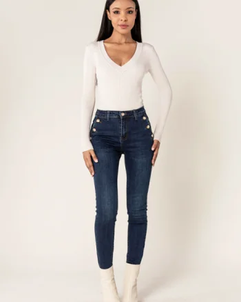 Blugi dama albastri inchis slim Nina Carter P217-2A M9