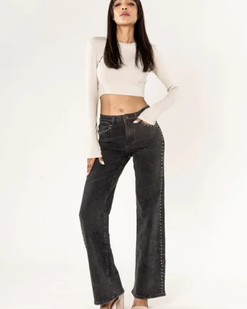 Blugi de Dama Evazati cu Talie Inalta si Tinte Nina Carter P628-92 M8