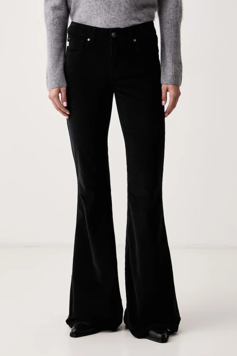 Aniye By  pantaloni evazați bell-bottom pentru femei din catifea reiată Jenna