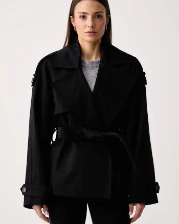 Le Privé  trenci scurt pentru femei din bumbac PEGGY JACKET NOIR