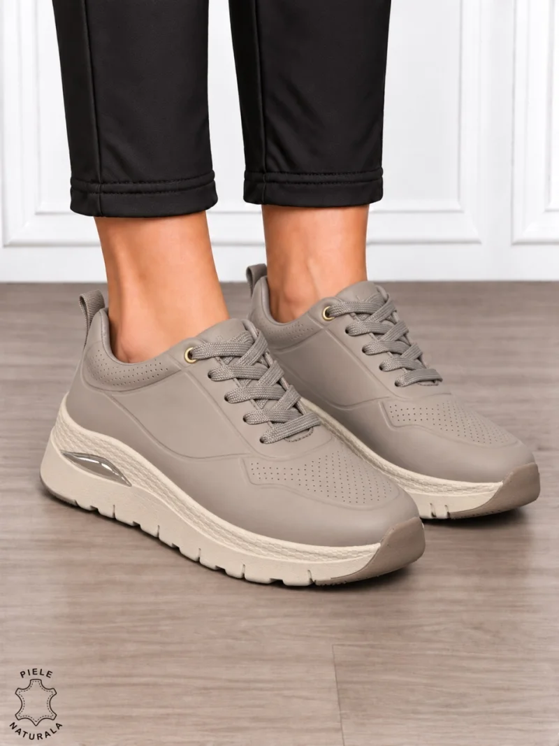 Pantofi casual damă din piele naturală cu stil versatil CRL1916 KHAKI