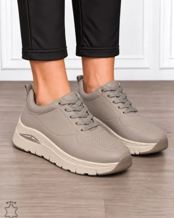 Pantofi casual damă din piele naturală cu stil versatil CRL1916 KHAKI