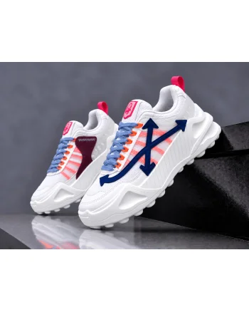 Adidasi barbati casual albi cu orange A1263