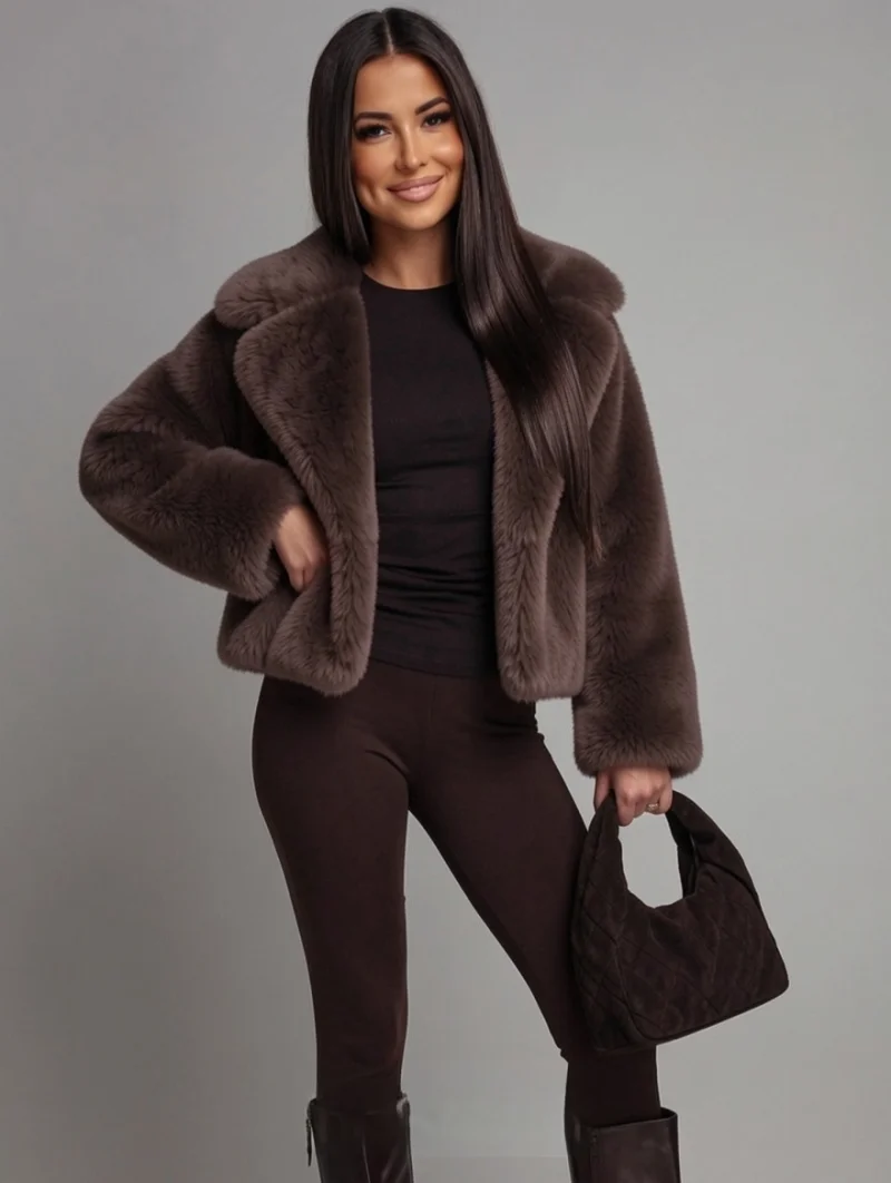 Haina blana eco maro scurta teddy bear Cozy